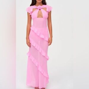 For Love And Lemons Pink Maxi Dress